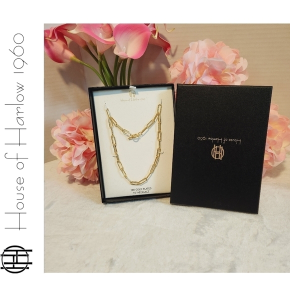 House of Harlow 1960 Jewelry - NEW House of Harlow 18kt gold plated paper clip necklace